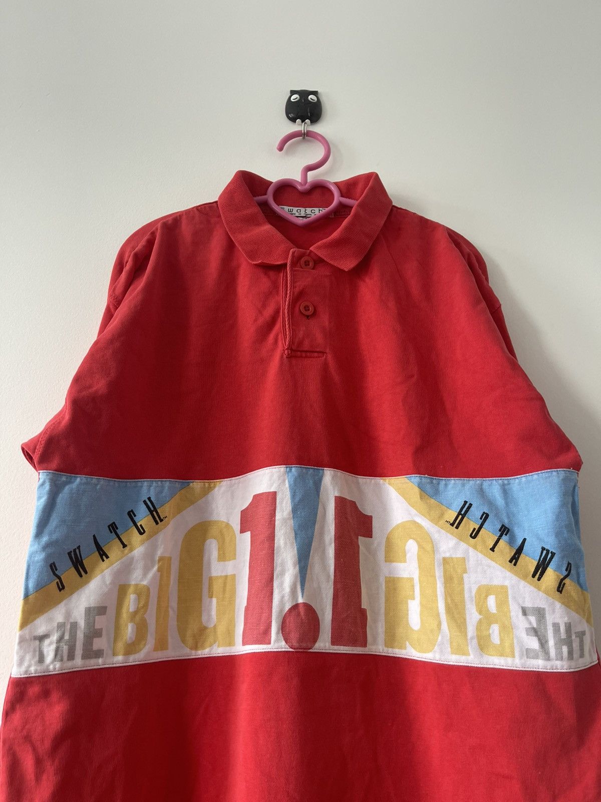 Swatch Rare 80s Vintage SWATCH The Big 1 Spell Out Rugby Style Polo Size US L / EU 52-54 / 3 - 2 Thumbnail