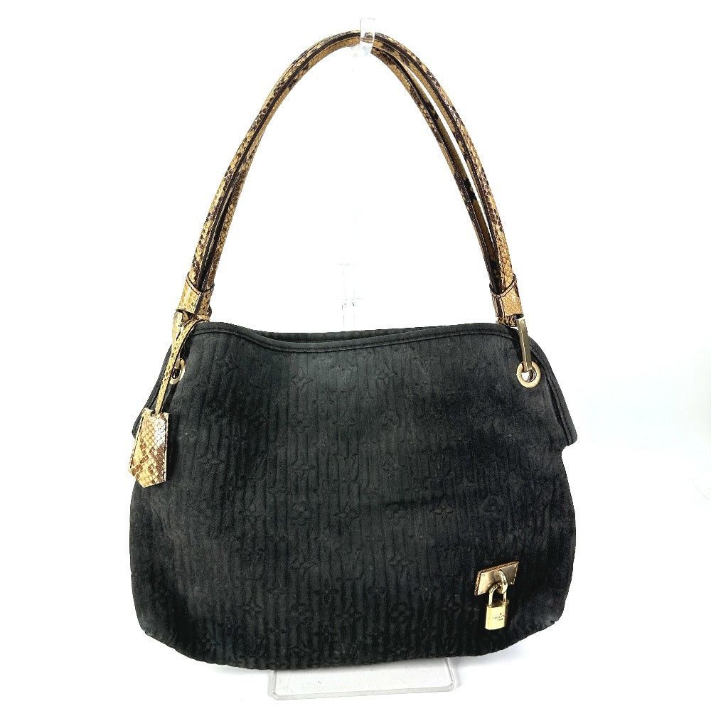 Louis Vuitton M95811 Monogram Whisper Gm Briefcase Tote Bag Shawl Shoulder Suede Women Black Type