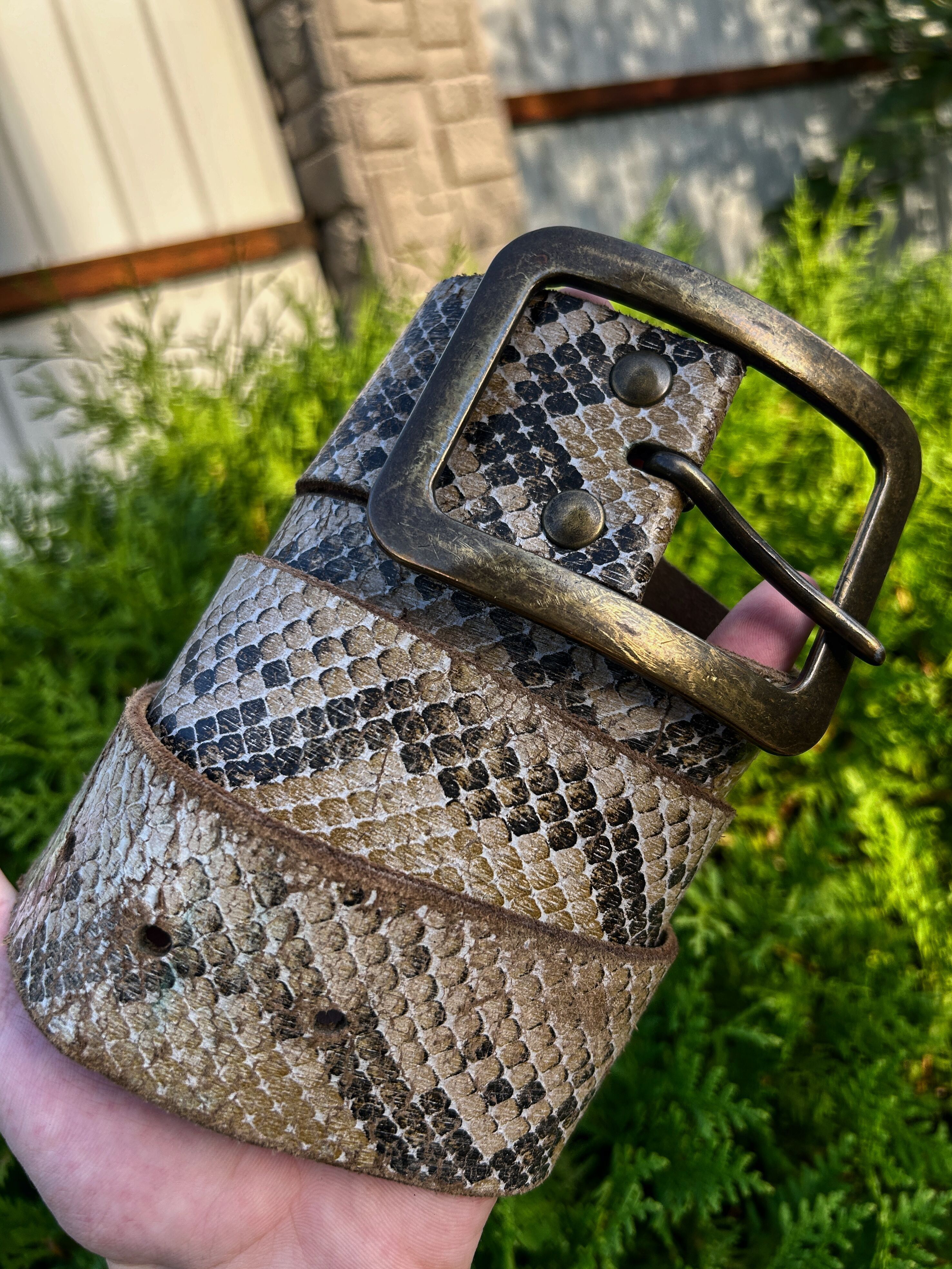 Other Vintage Japanese Kapital Style Leather Crocodile Belt 90s Size ONE SIZE - 2 Thumbnail