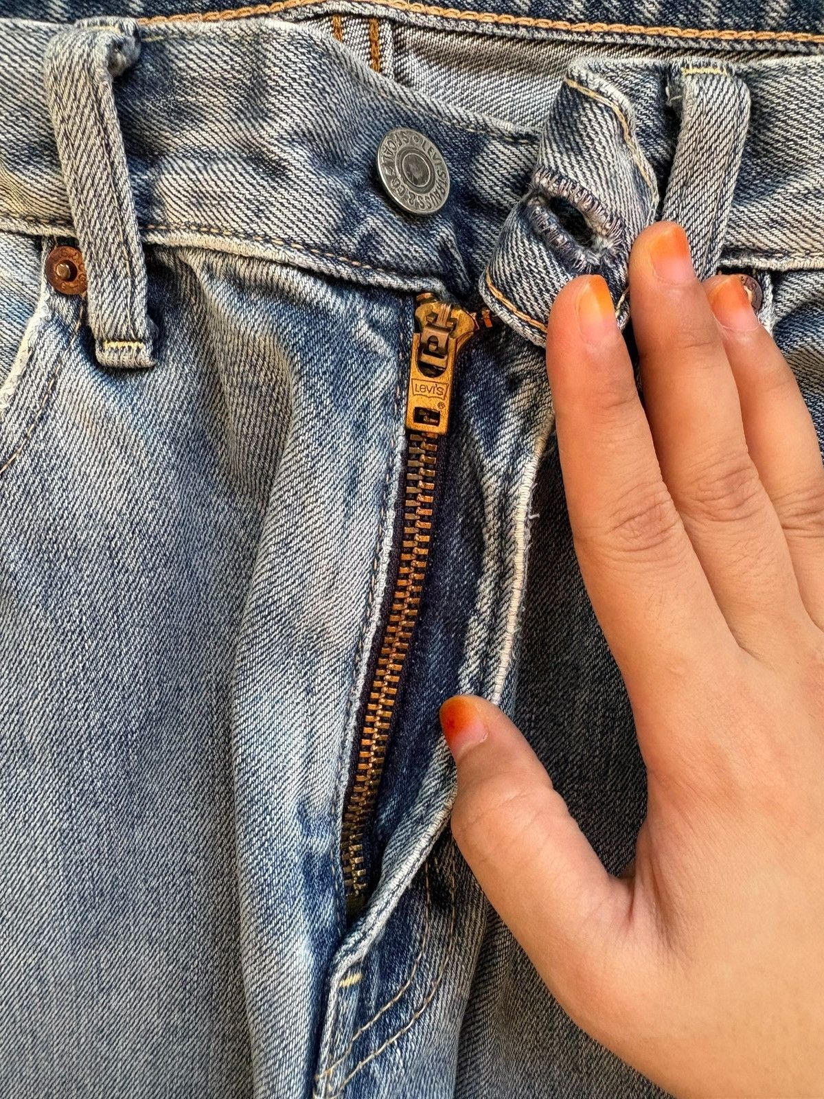 Levi's Vintage 90s Levis 503 Mud Wash Distressed Ripped Baggy Jeans Size US 32 / EU 48 - 3 Thumbnail