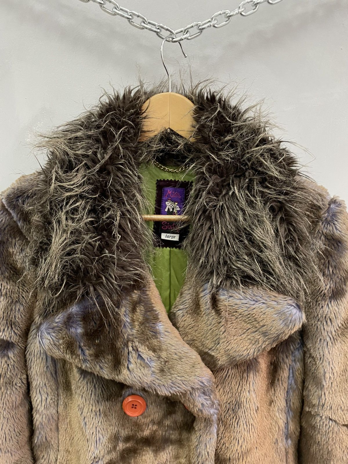 If Six Was Nine × Japanese Brand × Le Grande Bleu (L.G.B.) RARE FUZZY Y2K FAUX FUR legrandebleu MISS SIXTY COAT Size L / US 10 / IT 46 - 9 Thumbnail