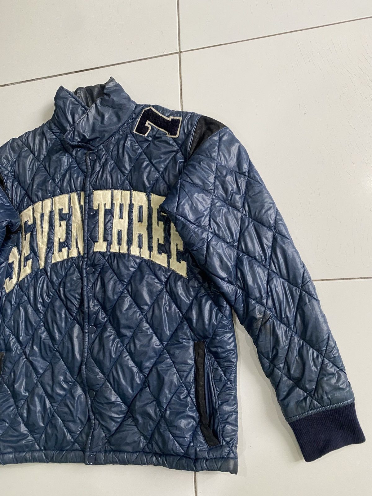 Japanese Brand Vintage Japanese Seven Three R quilted blue Jackets Size US L / EU 52-54 / 3 - 3 Thumbnail