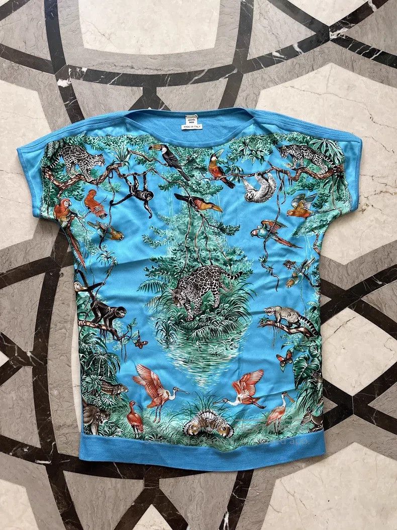 Hermes Hermes Knit T-Shirt, Front Silk Back Knit Size XXS / US 00 / IT 34 - 1 Thumbnail
