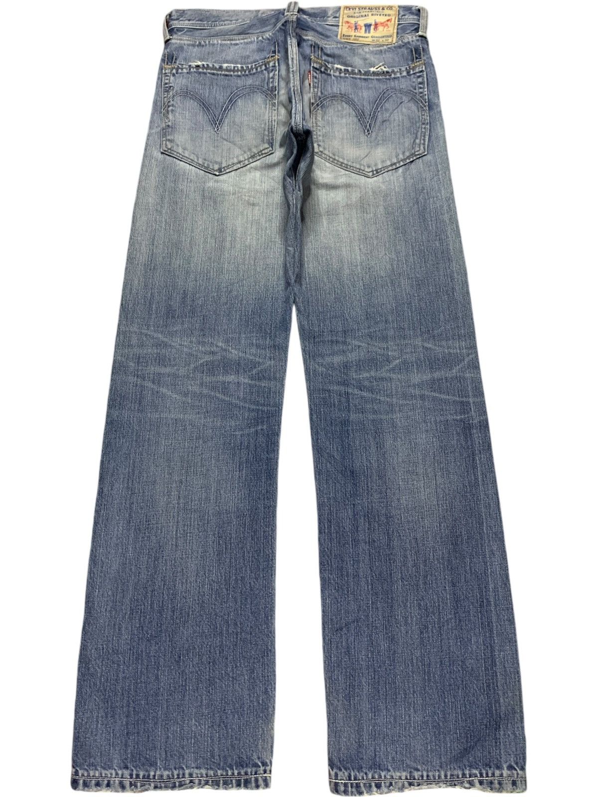 Levi's Vintage 90s Levis 502 Faded Blue Wash Distress Baggy Jeans Size US 32 / EU 48 - 2 Thumbnail