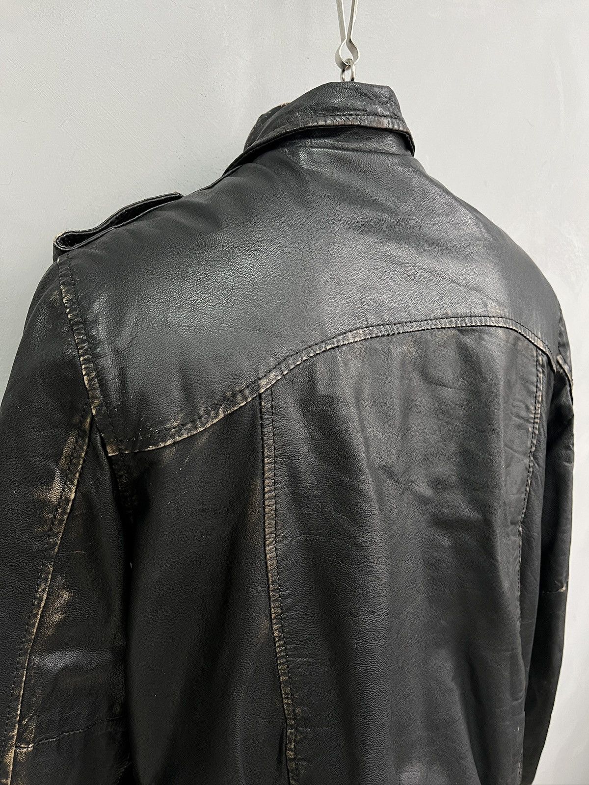 Schott Jack Jones Black Leather Bomber Jacket Vintage 90s Size US L / EU 52-54 / 3 - 4 Thumbnail