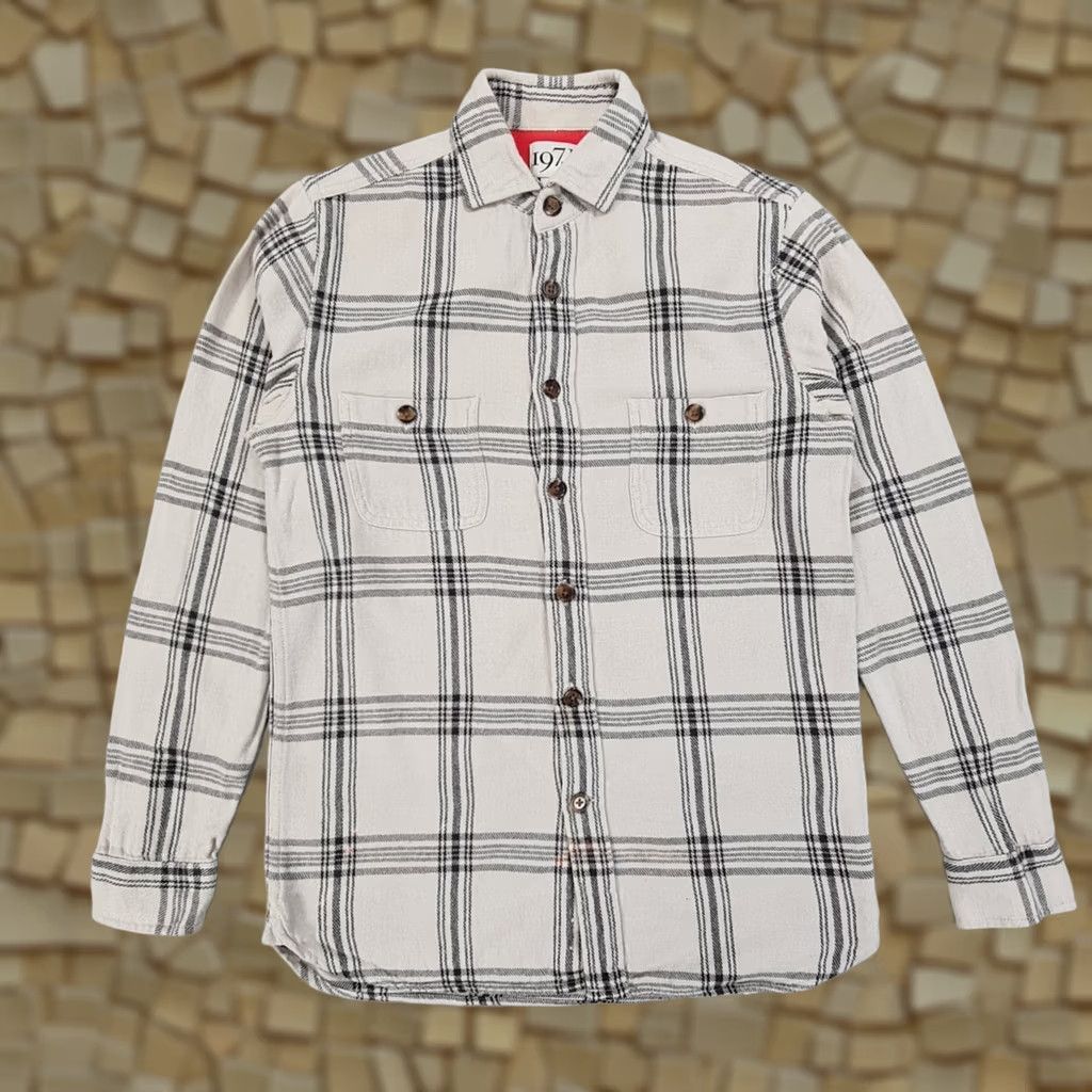 Reiss REISS 1971 Mens Shirt Grey Small Flannel Check Norton Western Button Up Size US S / EU 44-46 / 1 - 1 Thumbnail