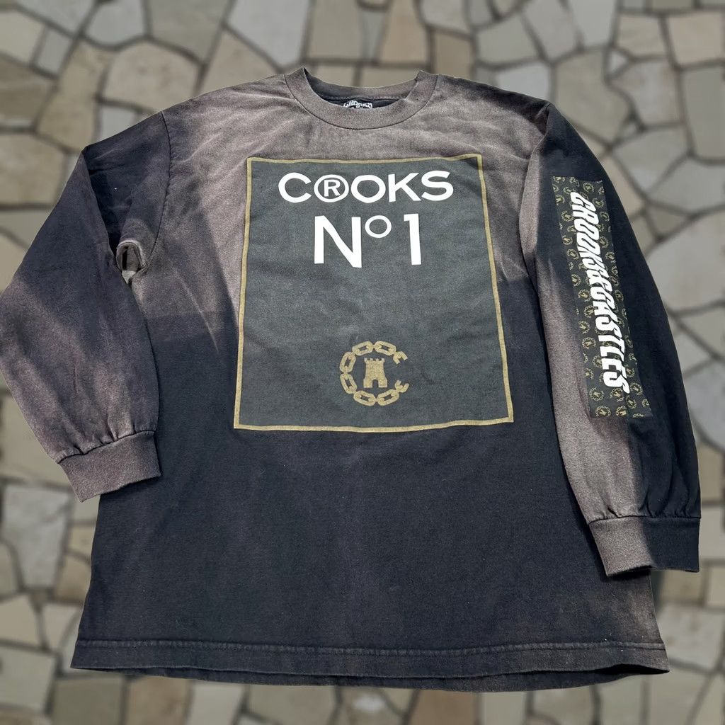 Crooks & Castles Crooks & Castles Shirt Mens Large Black Crooks No 1 Long Sleeve Graphic Tee Size US L / EU 52-54 / 3 - 1 Thumbnail