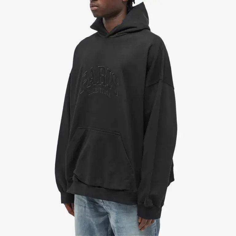 Balenciaga o1la1rc1a1024 Cities Paris Hoodie Oversized in Black Size US S / EU 44-46 / 1 - 4 Thumbnail