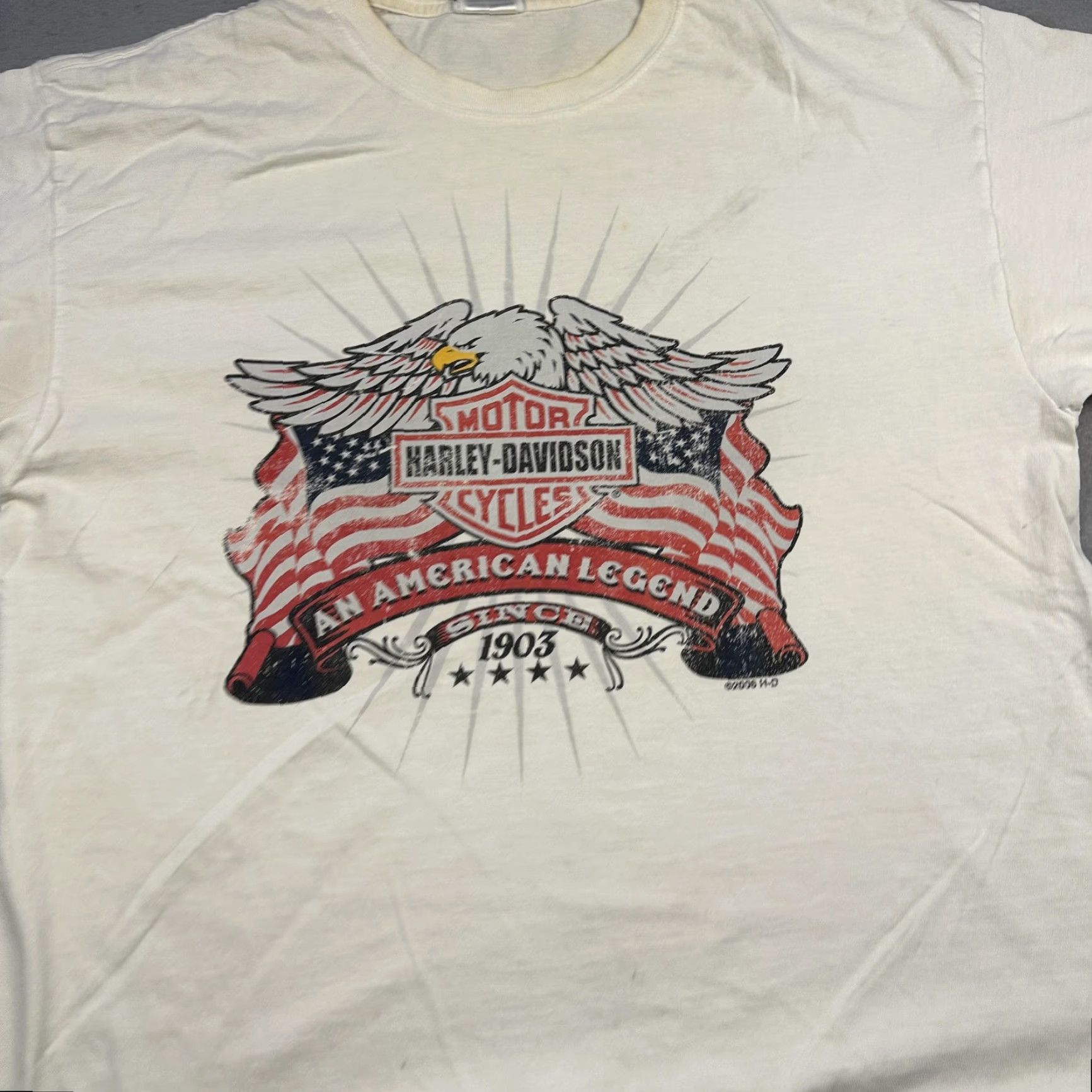 Harley Davidson Harley-Davidson Shirt Mens Large White Eagle American Legend Gainesville Florida Shirt T-Shirt Crew Neck Short Sleeve Graphic Print Vintage No Size US L / EU 52-54 / 3 - 5 Thumbnail