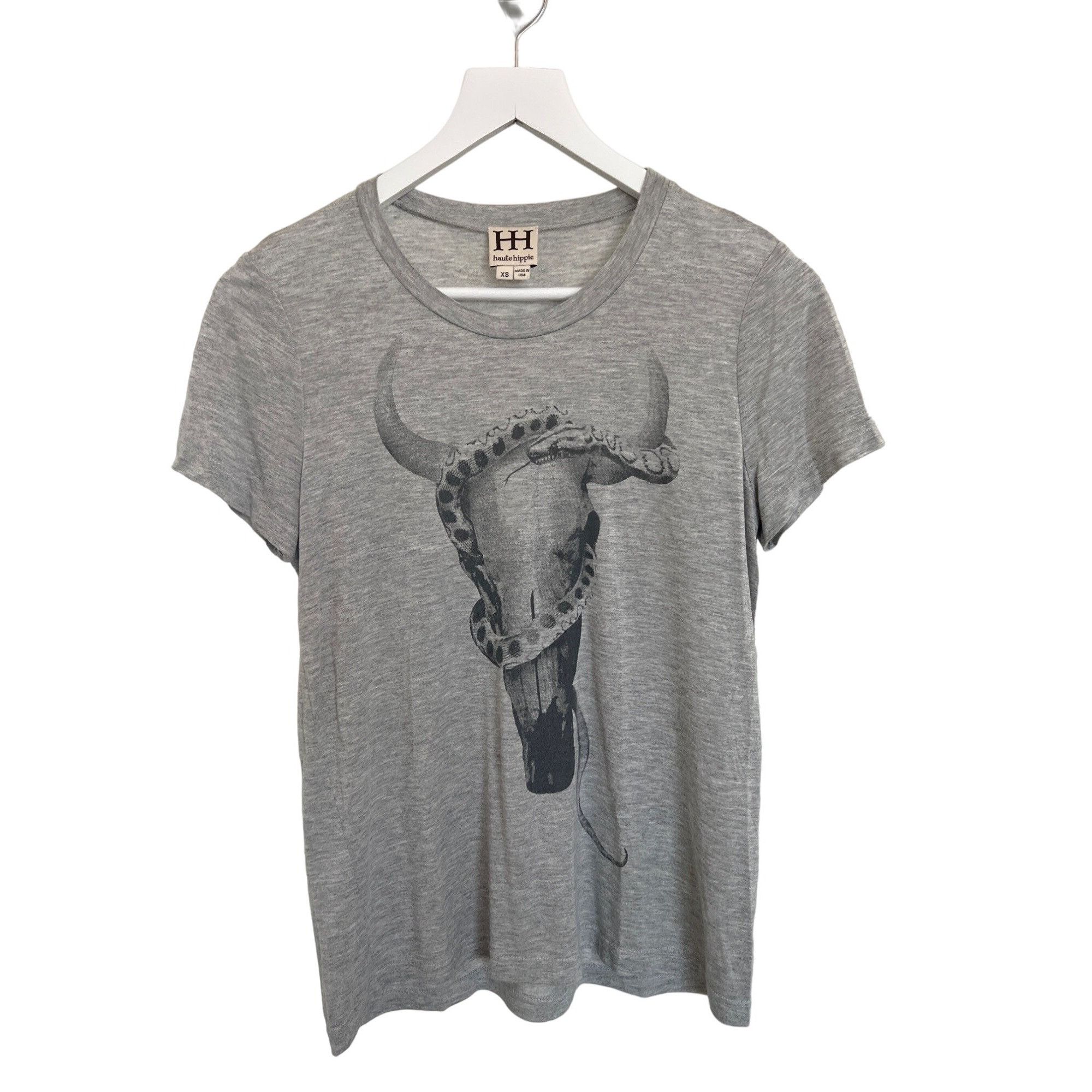 Haute Hippie Haute Hippie Longhorn & Snake Graphic Tee Heather Size XS / US 0-2 / IT 36-38 - 2 Thumbnail