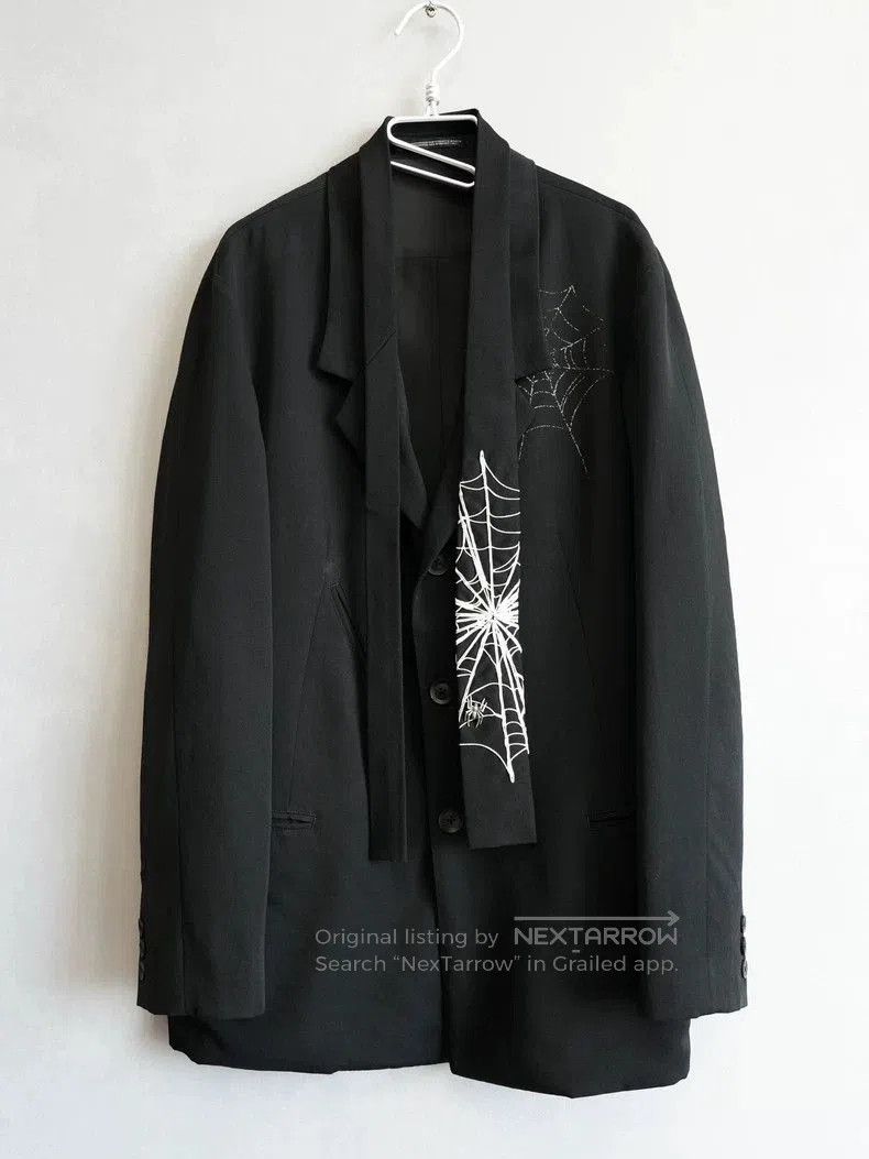 Yohji Yamamoto Black Wool Spider Web Jacket. Size US M / EU 48-50 / 2 - 1 Thumbnail