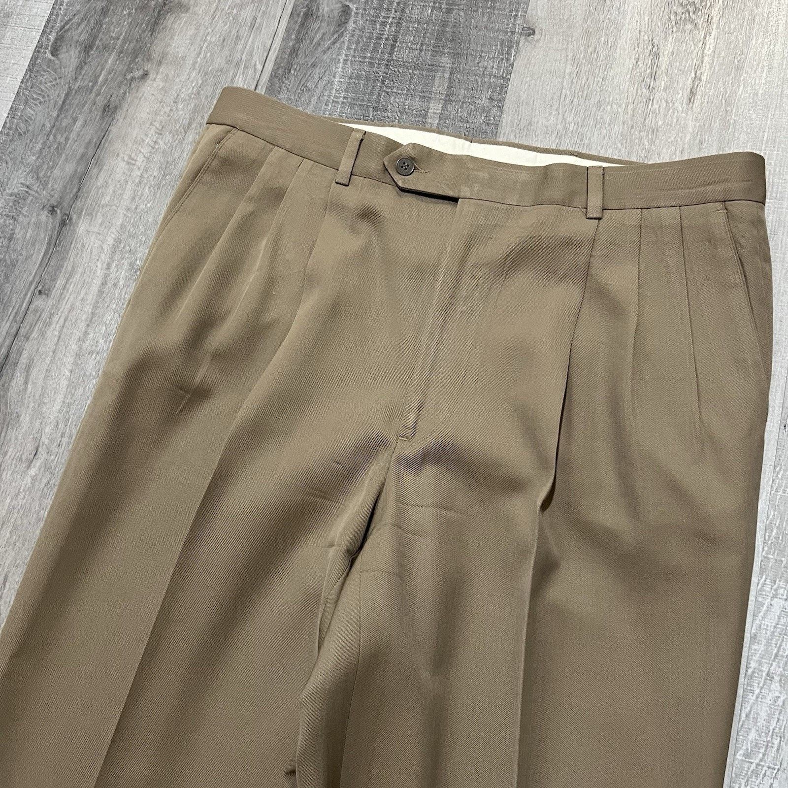 Givenchy VTG Givenchy Monsieur Pants 36R Beige Wide Dress Trouser USA Size US 36 / EU 52 - 3 Thumbnail