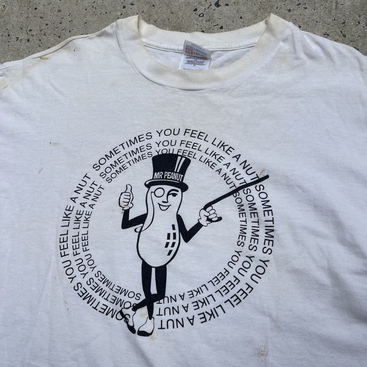 Hanes Vintage 90s Thrashed SOMETIMES YOU FEEL LIKE A NUT Shirt Size US XL / EU 56 / 4 - 2 Thumbnail