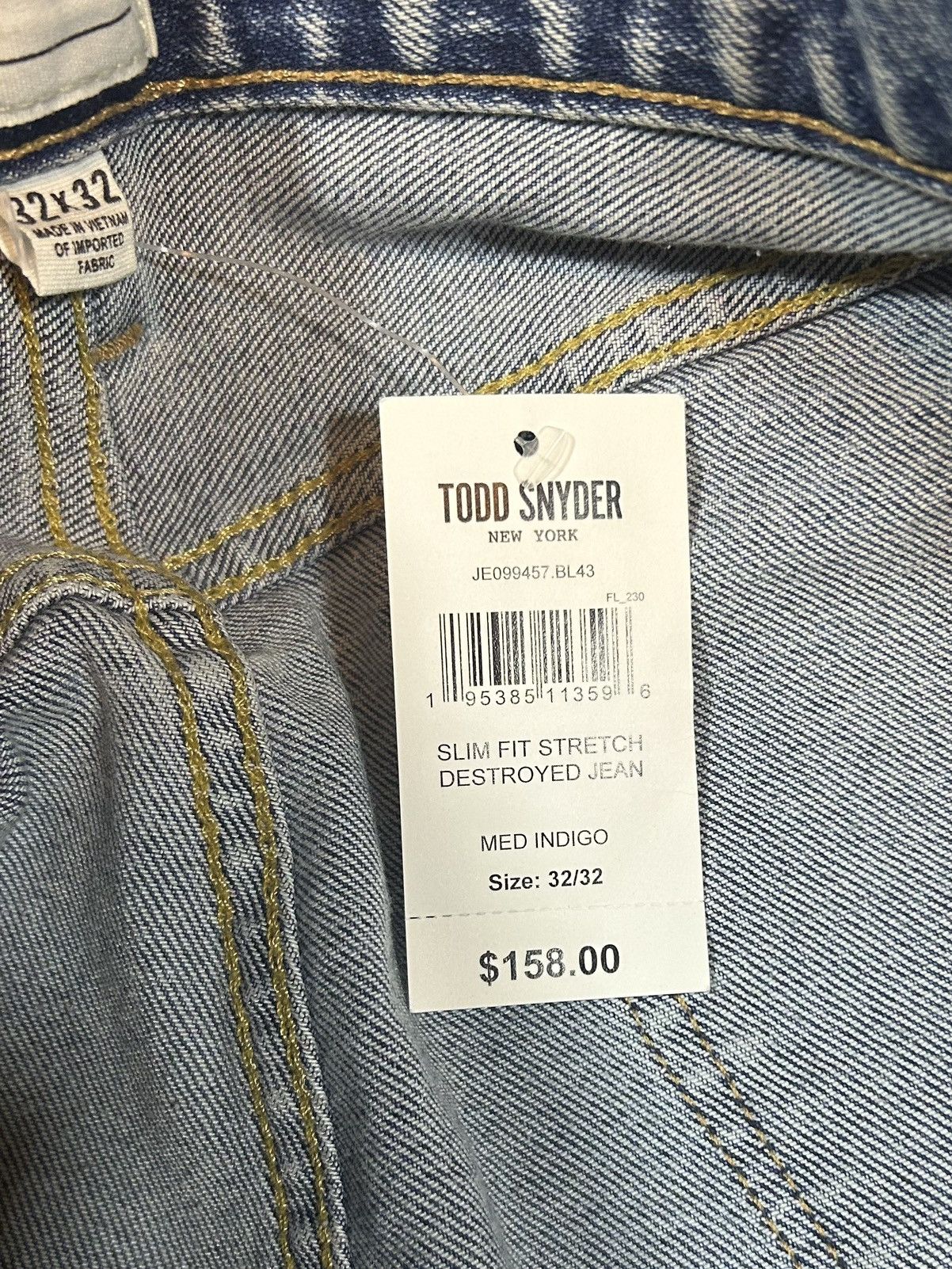 Todd Snyder Todd Snyder New York Blue Slim Fit Stretch Denim Jeans 32x32 Size US 32 / EU 48 - 6 Thumbnail
