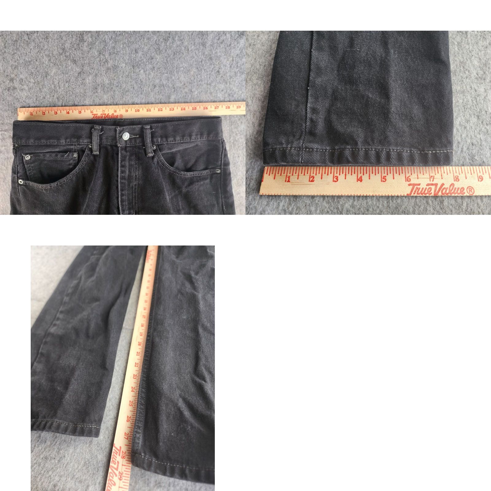 Levi's VINTAGE Levi’s 505 Black Denim Jeans Men’s 34x29 Y2K Double Red Tab ERROR Shirt? Size US 34 / EU 50 - 8 Thumbnail