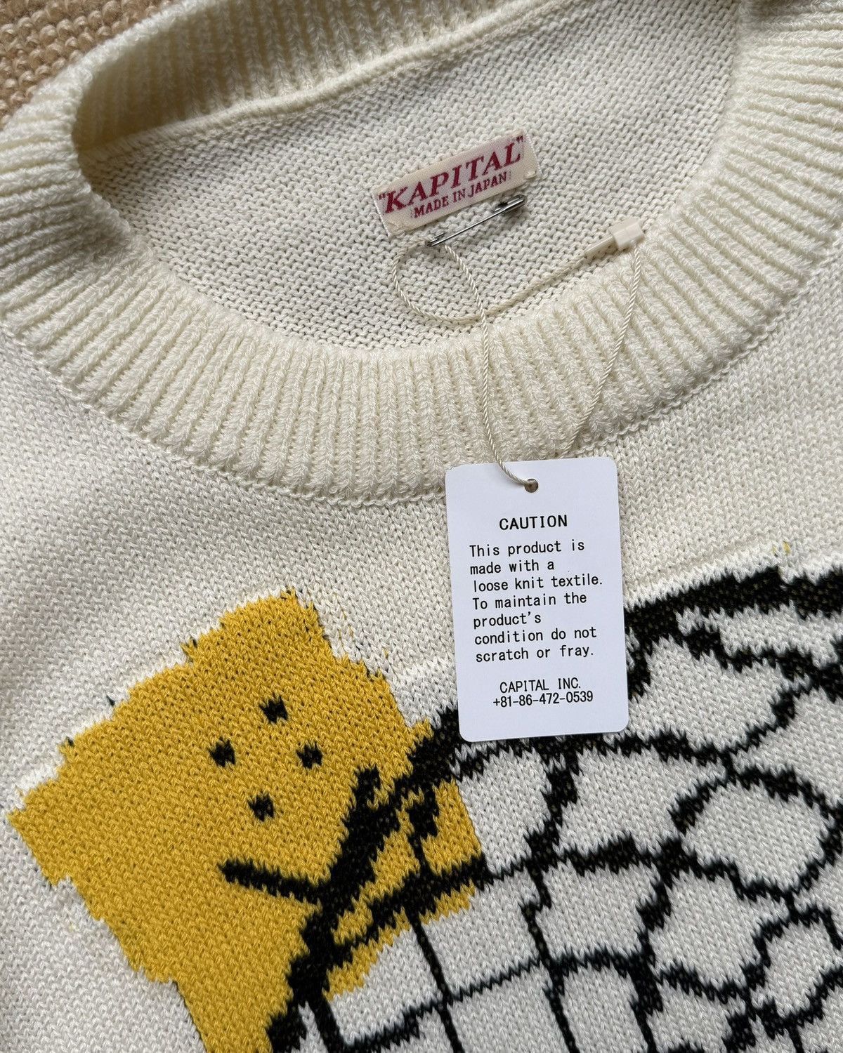 Kapital Kapital 7G Knit Peckish Dreamcatcher Crewneck Sweater, Ivory Size US S / EU 44-46 / 1 - 3 Thumbnail