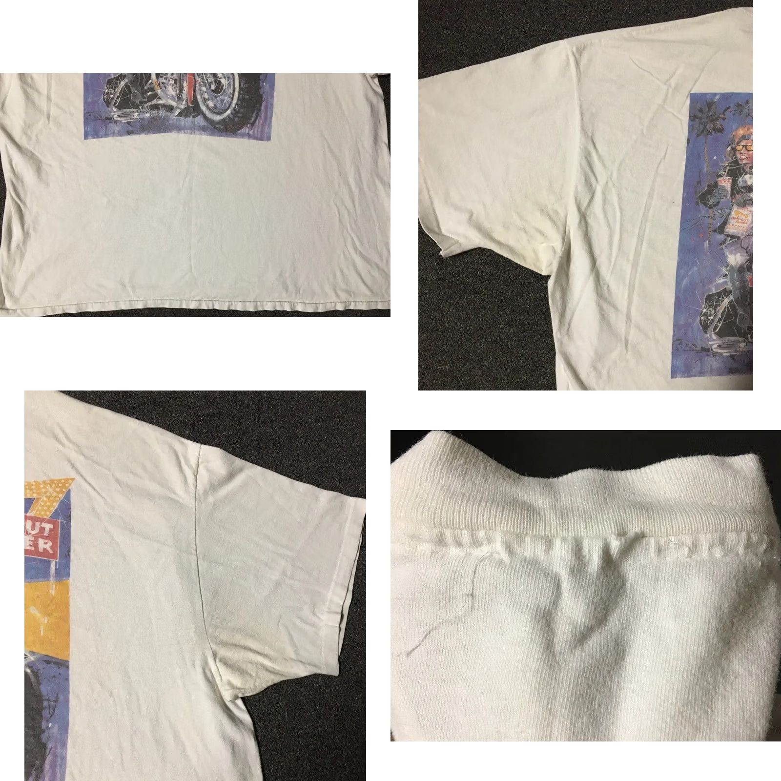 Vintage VINTAGE In N Out Burger Shirt 2XL T-Shirt Men White 90s 80s Biker Grunge Fast Food Art Distressed Powdered Distress Slogan/Logo Size US XXL / EU 58 / 5 - 9 Thumbnail