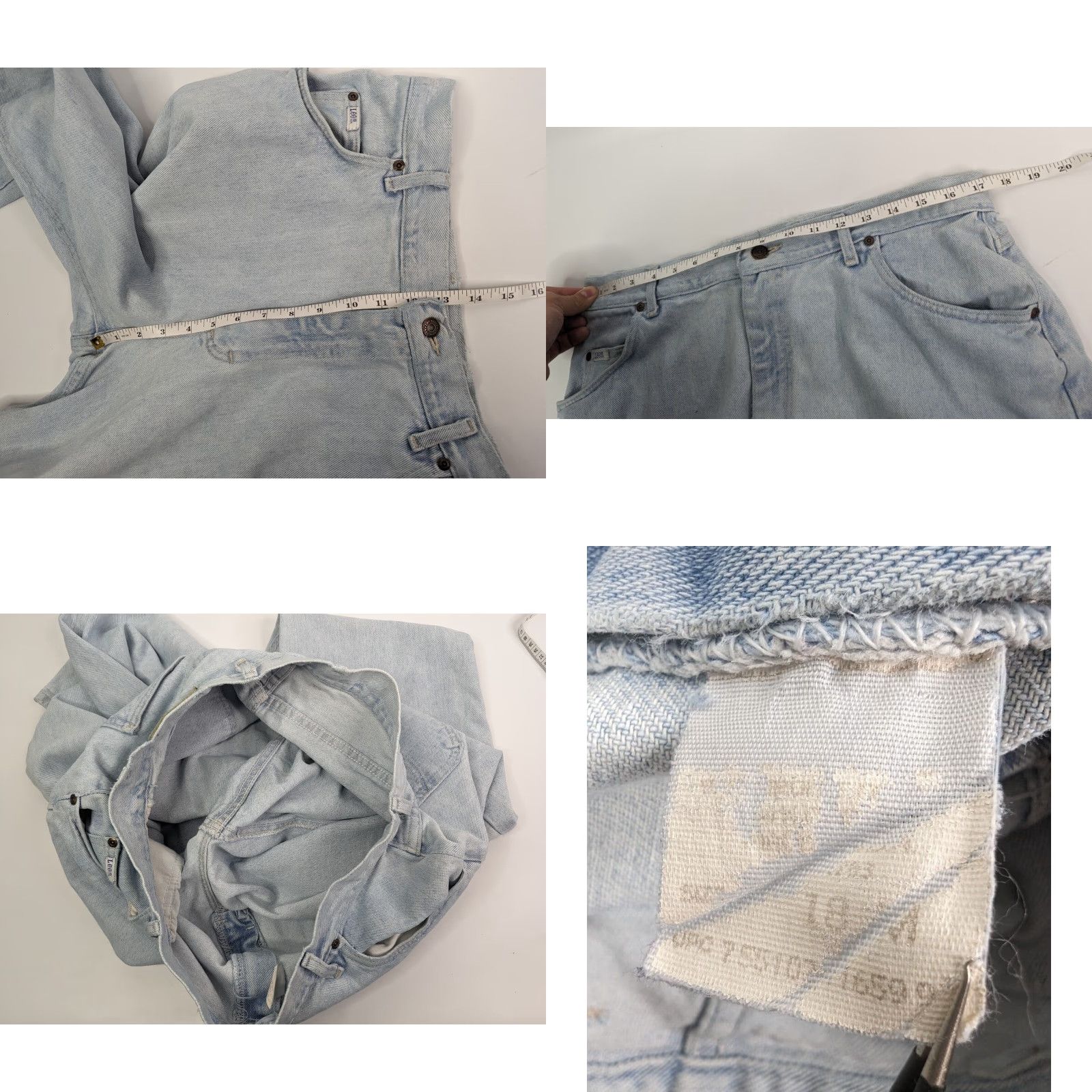 Lee VINTAGE Lee Jeans Denim Jeans Women's 18 Tapered Distressed Light Wash Blue 5-Pocket Boyfriend 5638 Size 40" / US 18 - 8 Thumbnail