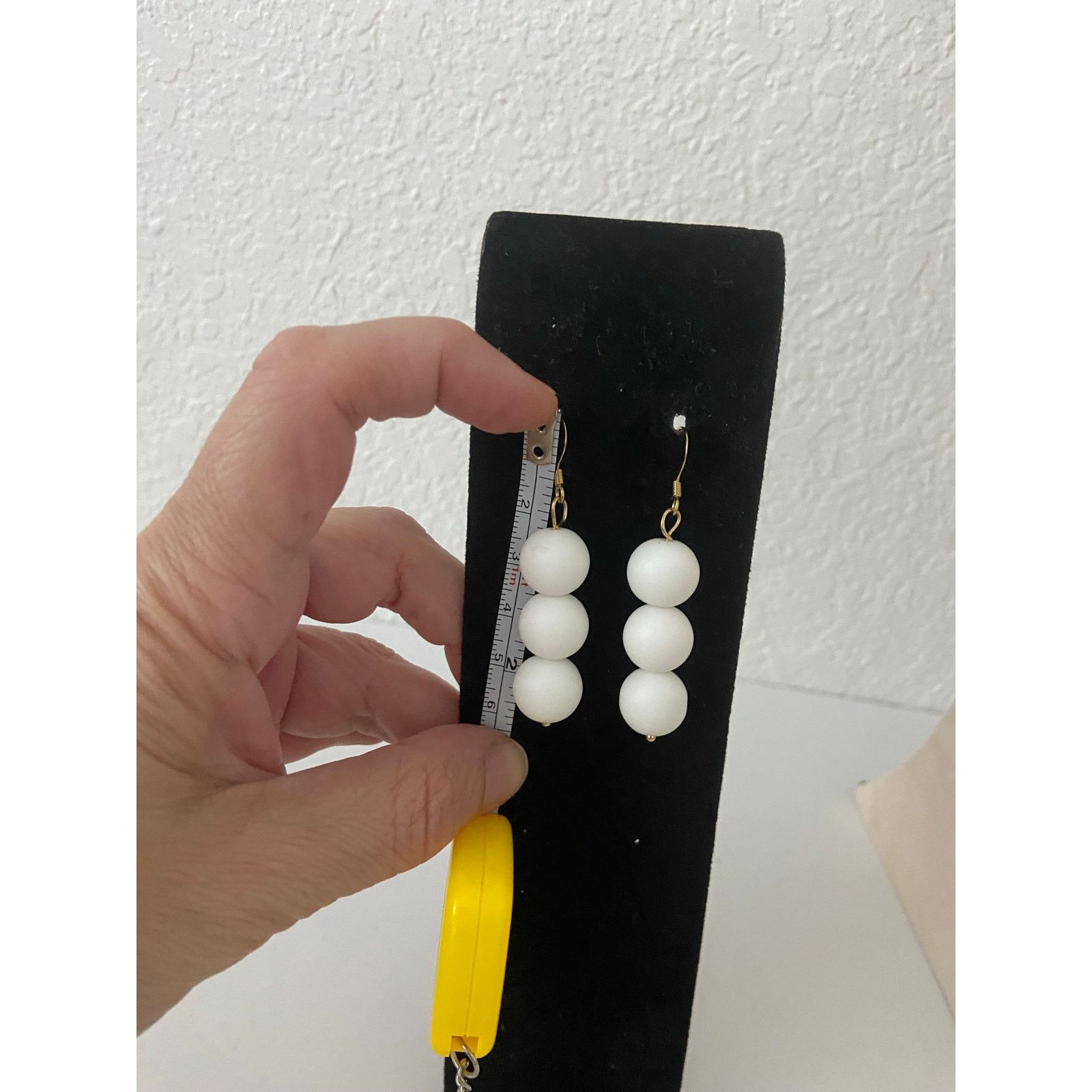 Handmade White stone earrings Size ONE SIZE - 3 Thumbnail
