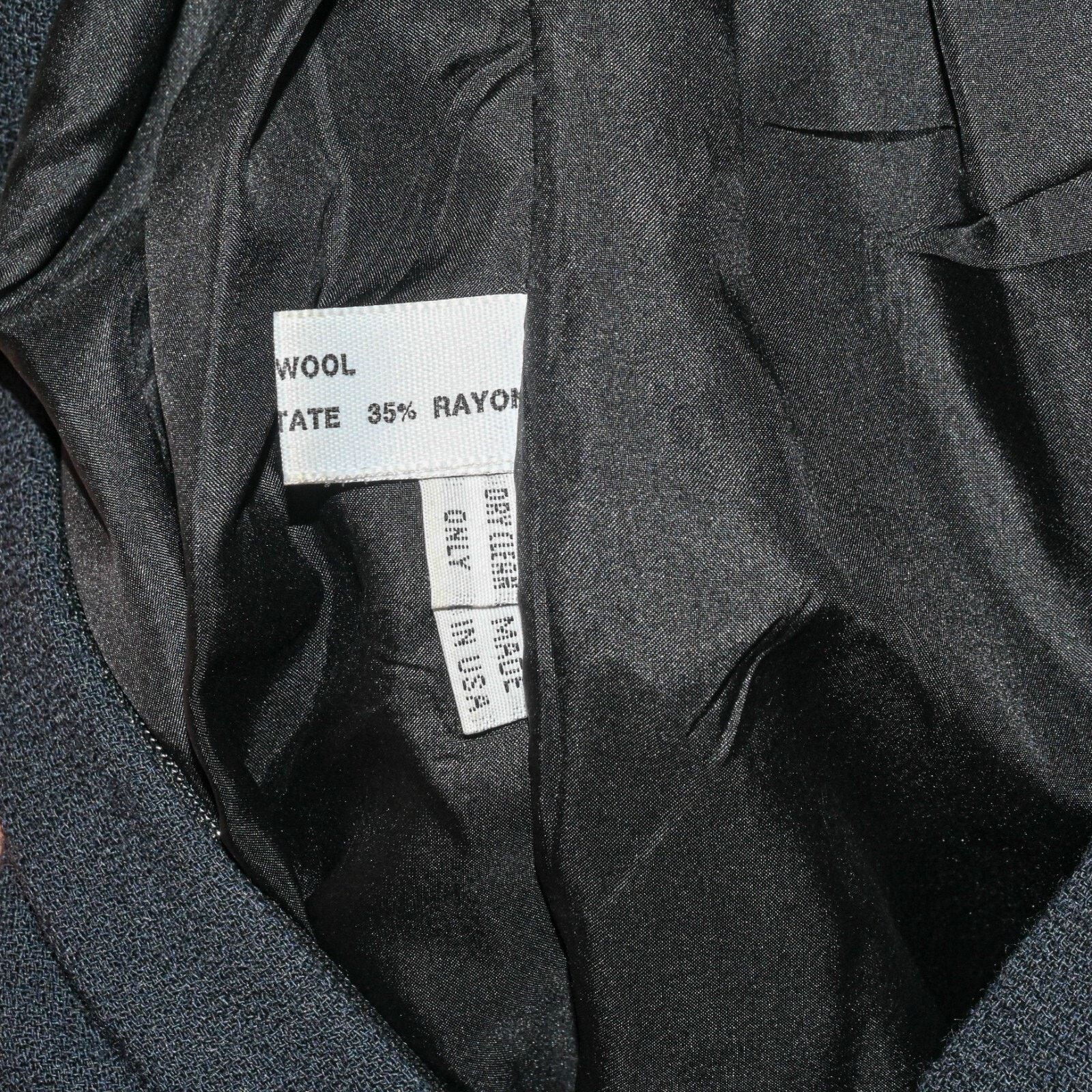 Vintage 90s Carolina Herrera Long Sleeve Dress Wool Charcoal