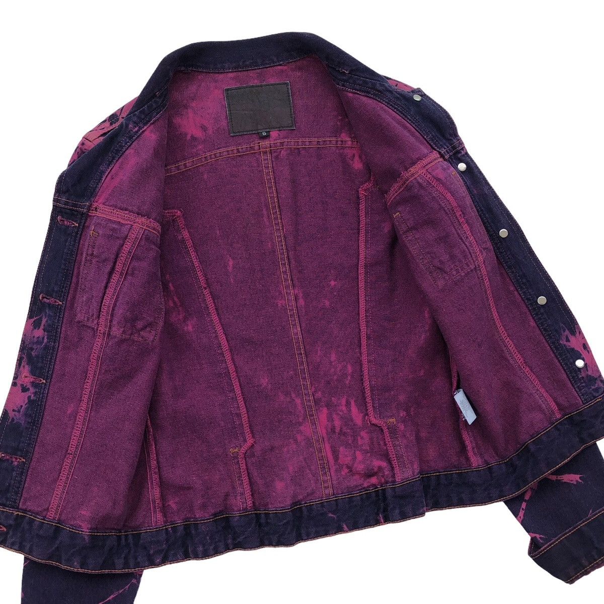 Guess Vintage Guess USA Purple Tie Dye Denim Jacket Made In USA Size S / US 4 / IT 40 - 10 Thumbnail