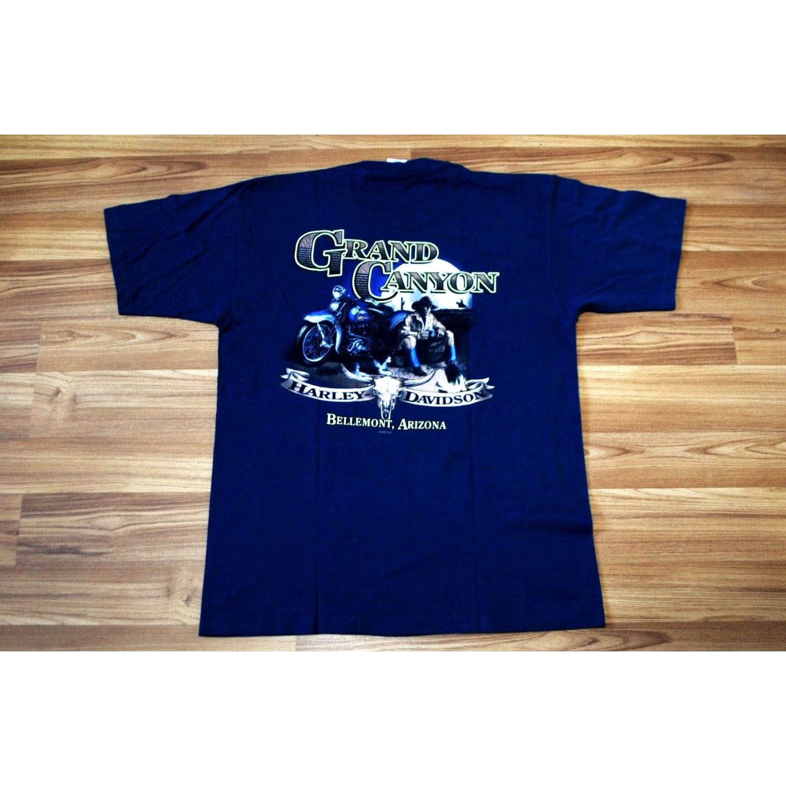 Harley Davidson HARLEY-DAVIDSON R.K. STRATMAN 2007 BELLEMONT ARIZONA GRAND CANYON T-SHIRT MENS LARGE GRAY Size US L / EU 52-54 / 3 - 2 Thumbnail