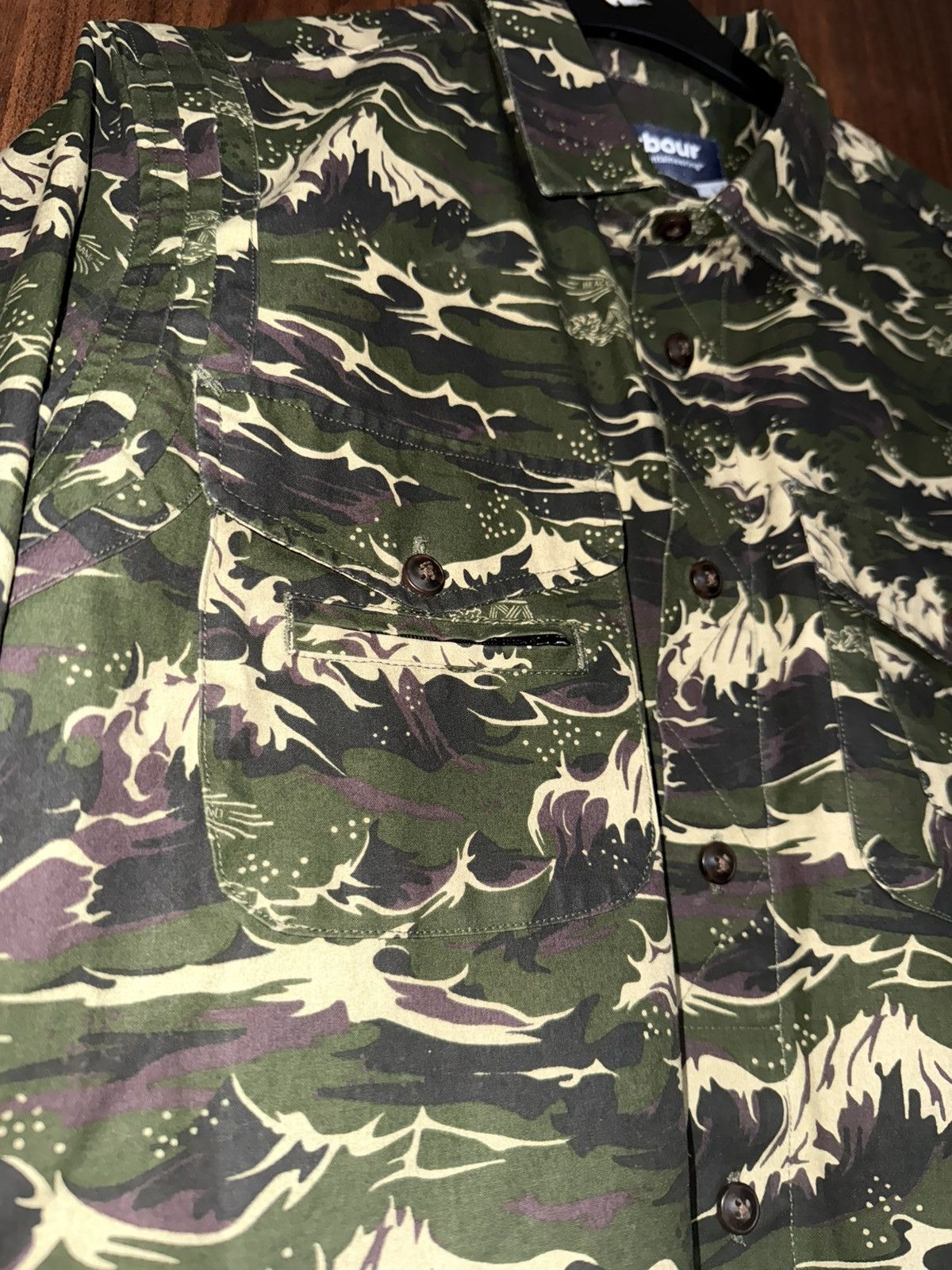 Barbour Barbour & White Mountaineering wave camo utility men shirt Size US L / EU 52-54 / 3 - 5 Thumbnail