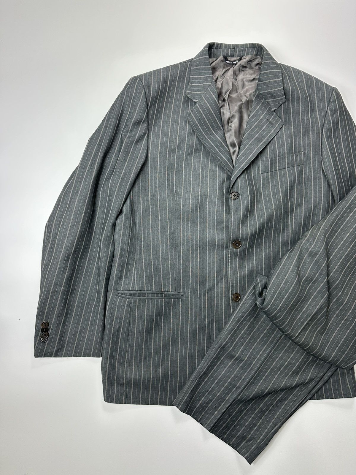 Ermenegildo Zegna Ermenegildo Zegna Tessuto Wool Suit Vintage Size 54R - 2 Thumbnail