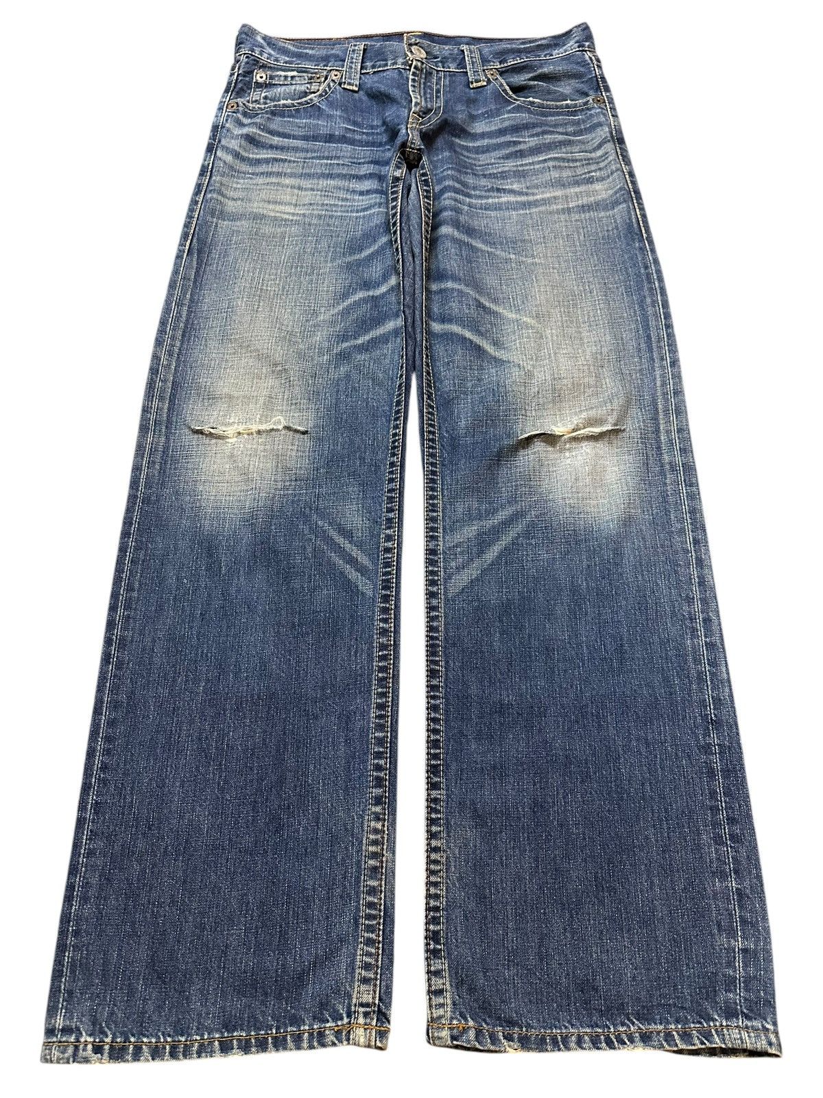 Levi's Vintage 90 Levis 503 Blue Faded Wash Distress Baggy Jeans Size US 34 / EU 50 - 1 Thumbnail