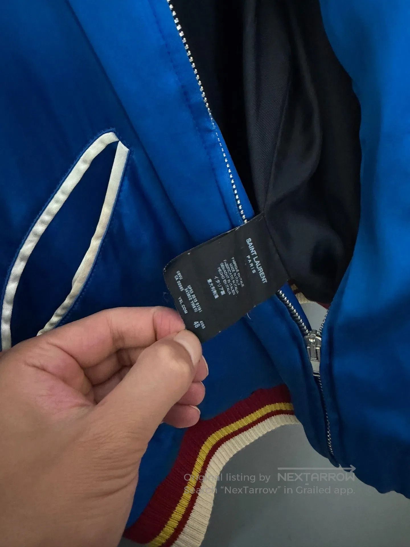 Saint Laurent Paris Saint Laurent Paris Blue Bomber Jacket. Size US M / EU 48-50 / 2 - 6 Thumbnail