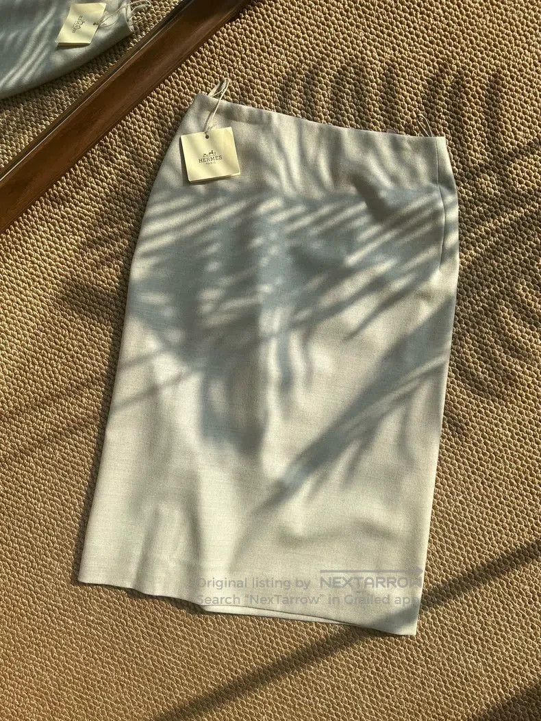 Hermes Hermes Women's Slim Fit Wrap Skirt Gray White Size 24" / US 00 / IT 34 - 2 Thumbnail