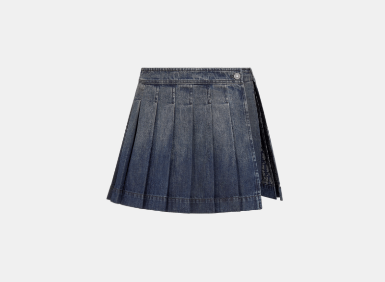 Dior o1w1db11225 452J51 Mini Skirt in Blue Size 25" / US 0 / IT 36 - 1 Thumbnail