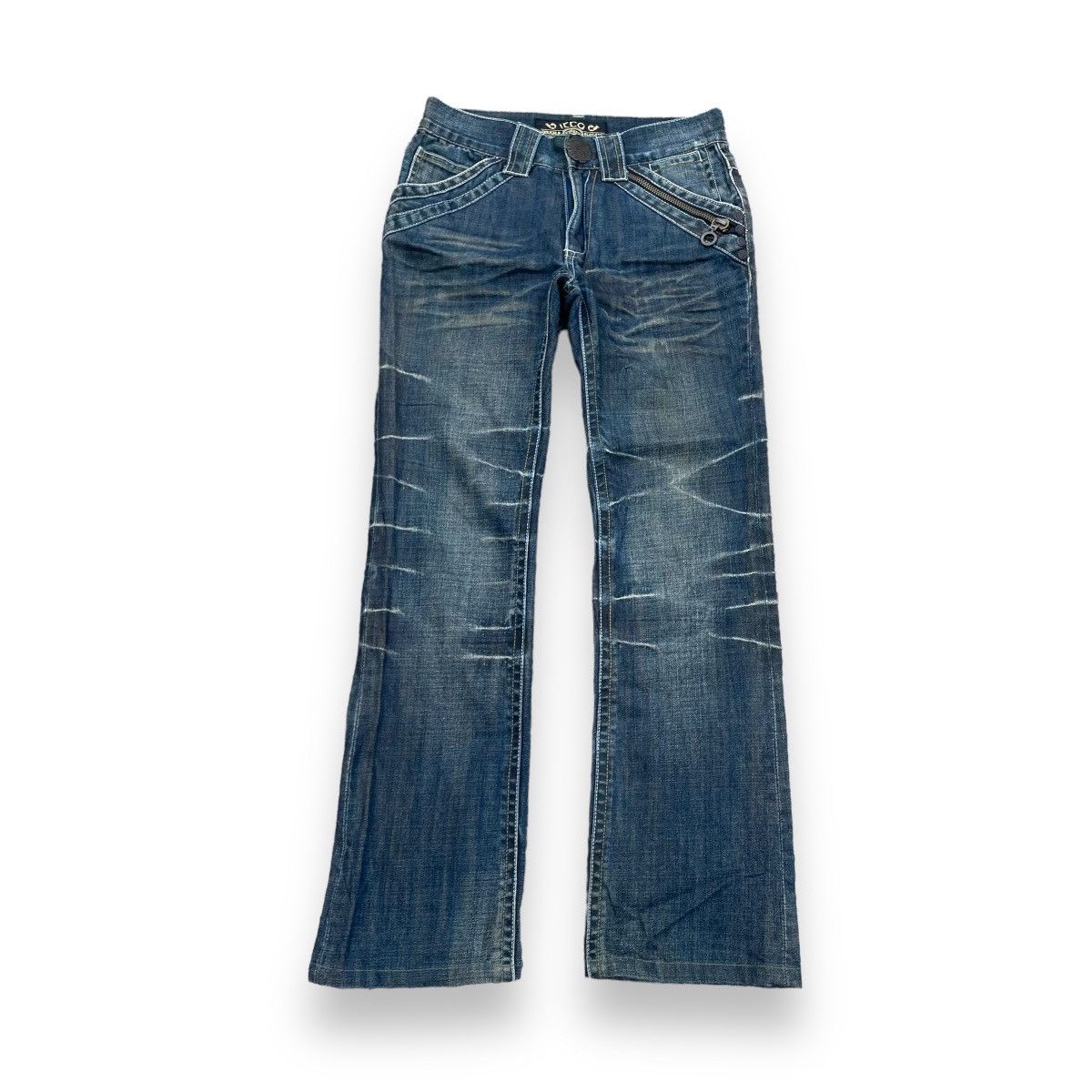 If Six Was Nine 🇯🇵 AMARANTINE "9 POCKETS" WASHED FlARE DENIM PANTS Size US 30 / EU 46 - 1 Thumbnail