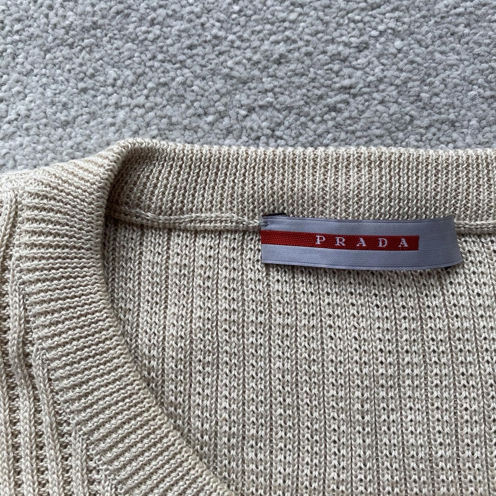 Prada Prada Men’s Ribbed Cotton Crewneck Size 52 Cream Size US M / EU 48-50 / 2 - 6 Thumbnail