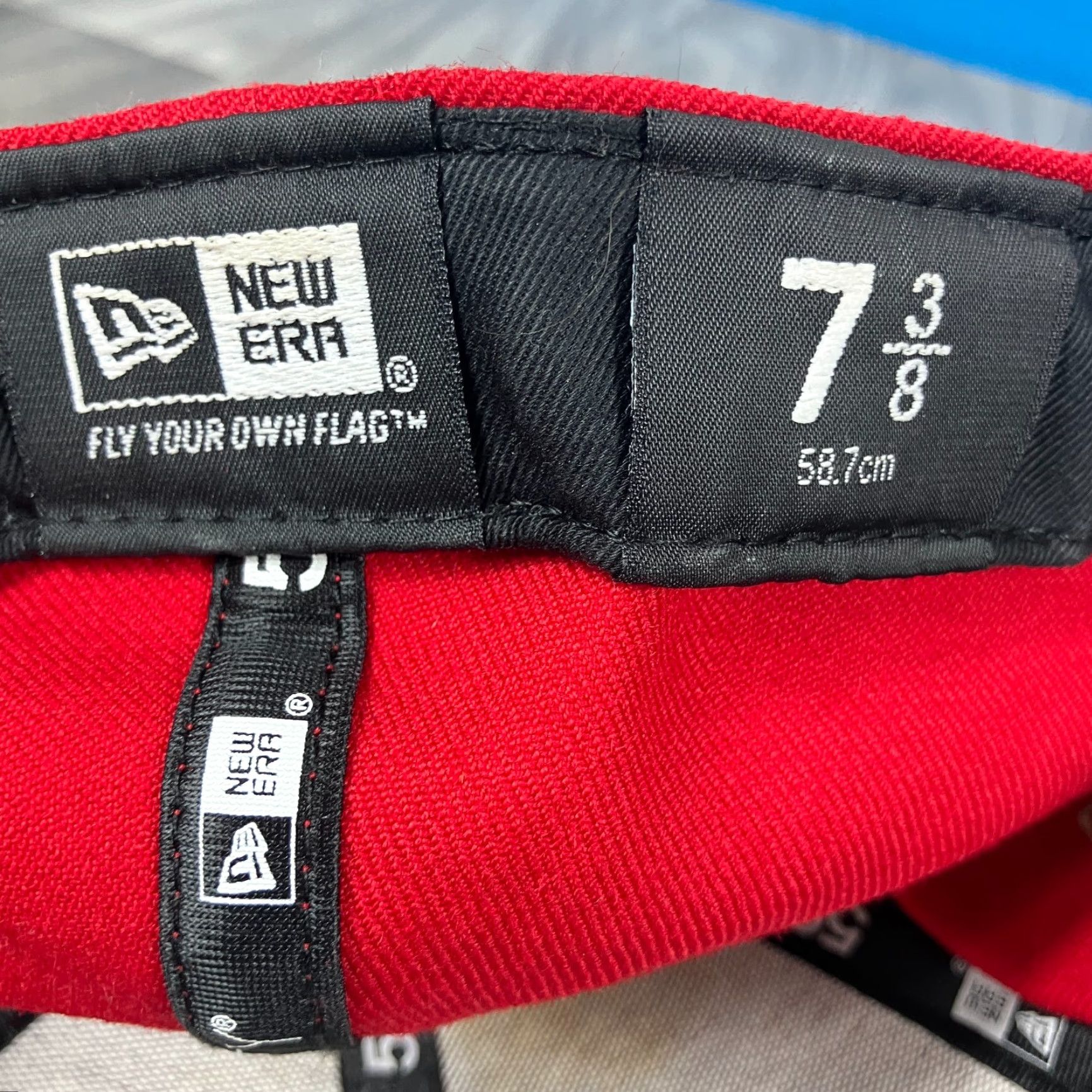New Era New Era 59Fifty San Francisco Giants Exclusive Fitted Hat 7 3/8 Blue Red Solid Twill Baseball Cap Mens Holiday Sports Cap Adults Regular Size 7 1/2 Size ONE SIZE - 5 Thumbnail