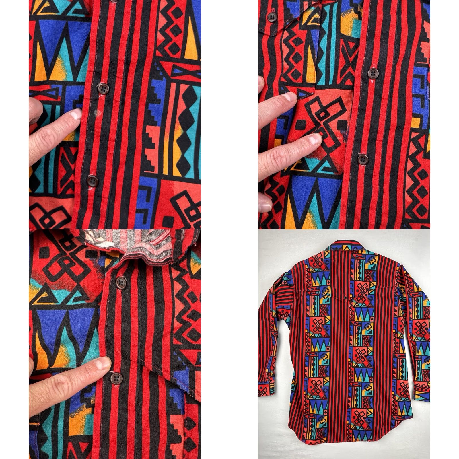 Wrangler VINTAGE Wrangler Western Shirt USA Made Aztec Southwest Striped L Tall Men Size US L / EU 52-54 / 3 - 8 Thumbnail