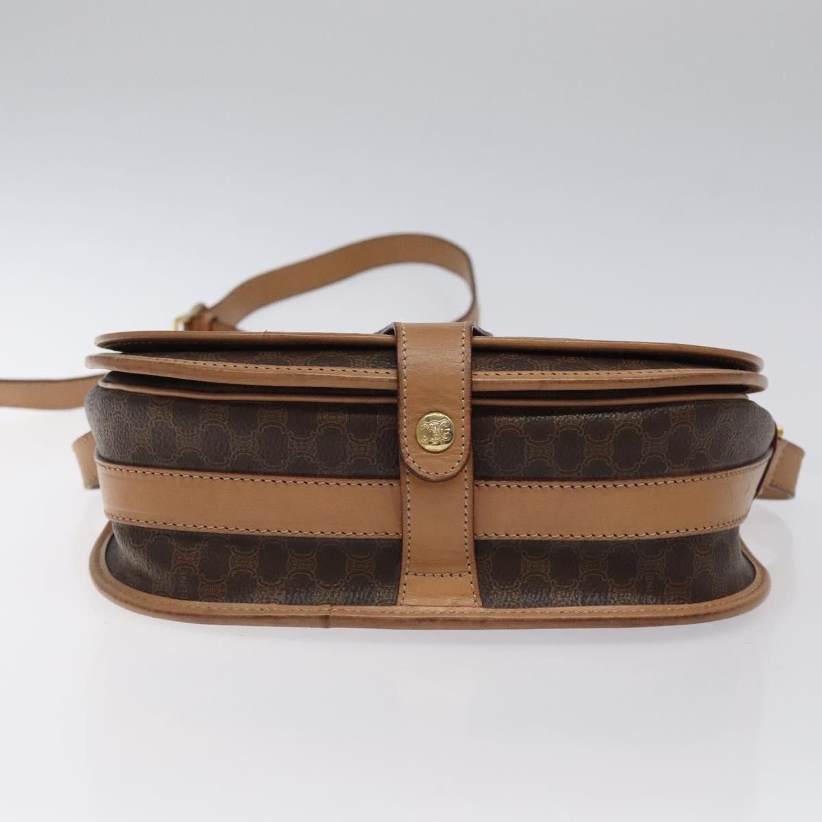Celine CELINE Macadam Canvas Shoulder Bag Pvc Leather Brown Gold Size ONE SIZE - 9 Thumbnail
