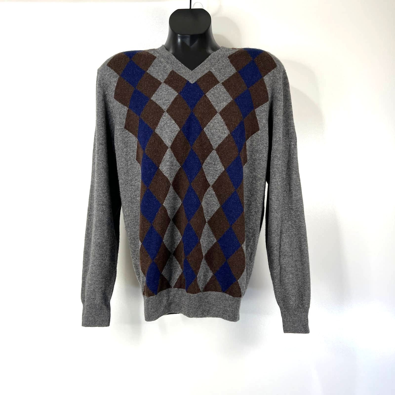 Bobby Jones Bobby Jones Sweater Wool Cashmere Diamond Pattern Pullover Size US M / EU 48-50 / 2 - 1 Thumbnail