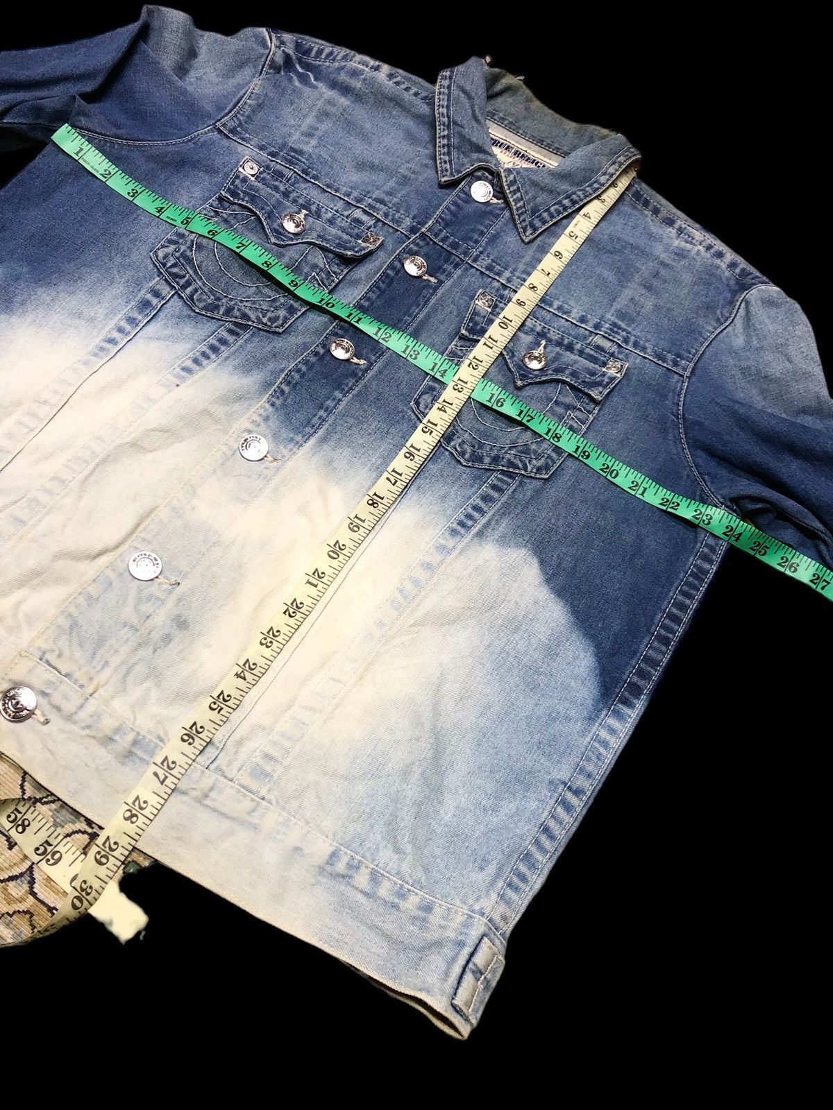 True Religion TWO TONE BLEACHED TRUCKER JACKET Size US XXL / EU 58 / 5 - 12 Thumbnail