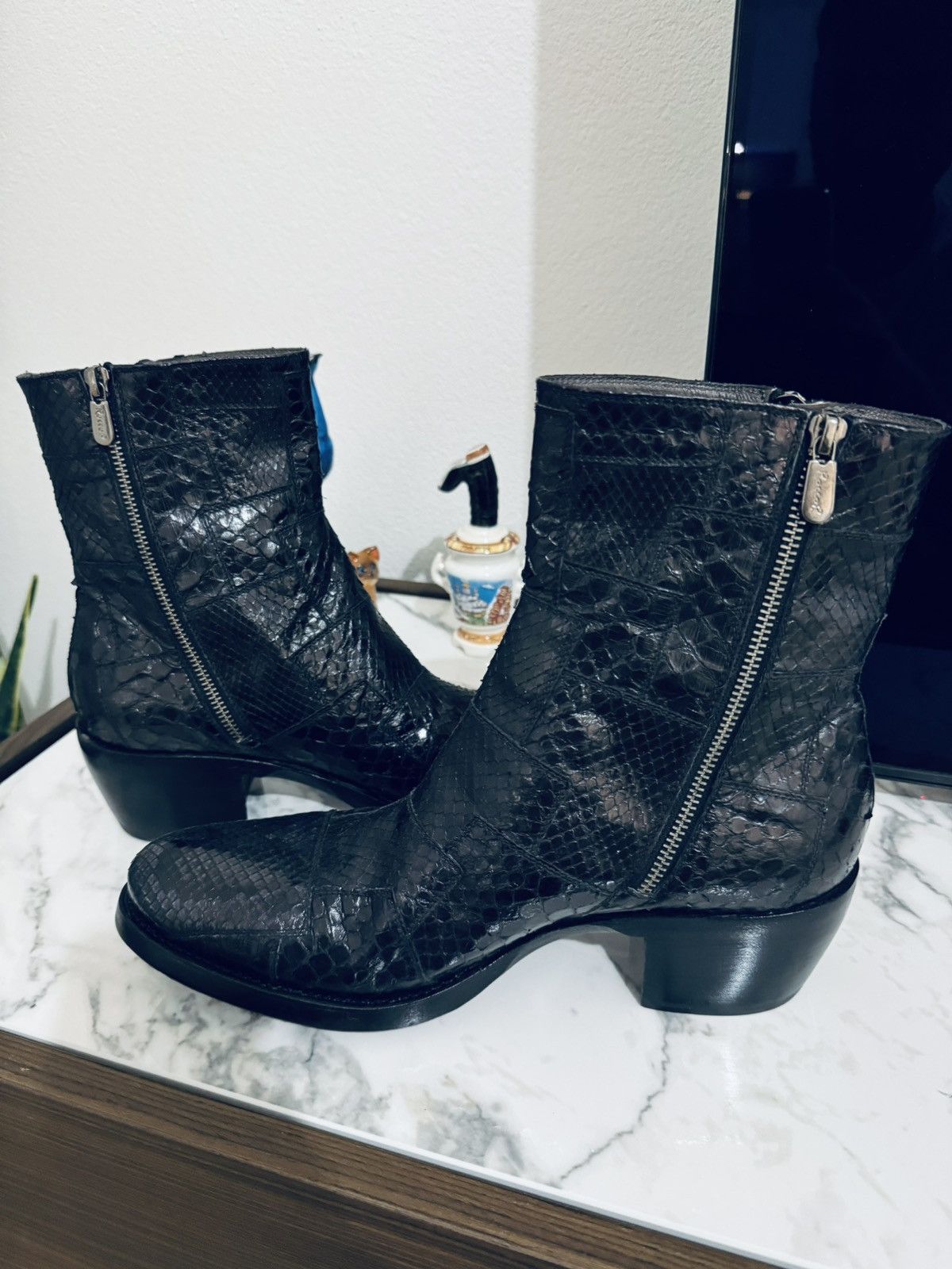 image of Rocco P Python Boots Black, Men's (Size 10)