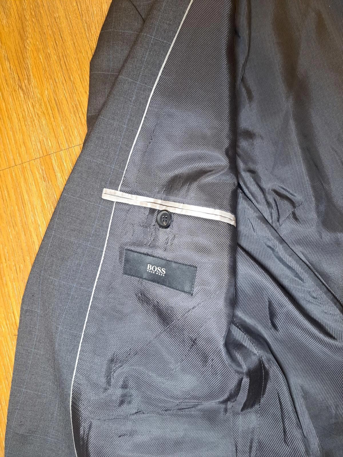 Other Hugo Boss Sport Coat 40R Brown Gray Windowpane Virgin Wool Size 40R - 9 Thumbnail