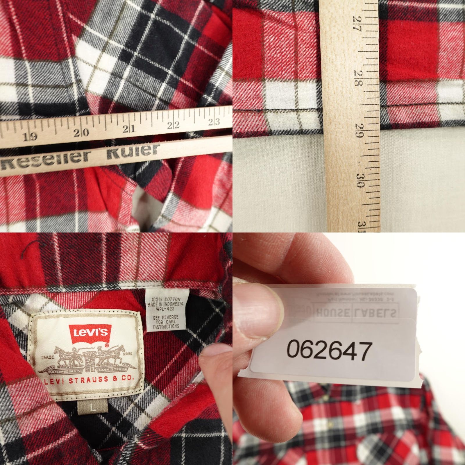 Levi's VINTAGE Levi's Flannel Shirt Men Large Red Black White Plaid 90s Outdoor All Seasons Size US L / EU 52-54 / 3 - 8 Thumbnail