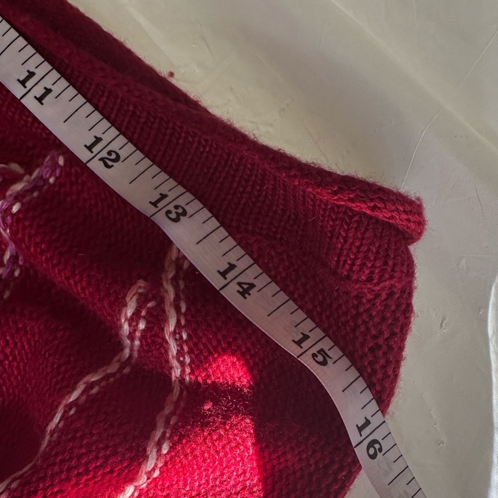 Bcbgmaxazria BCBGMaxAzira Red Hand Detailed over head shawl L Size ONE SIZE - 4 Thumbnail