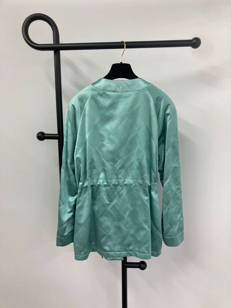 Chanel Chanel 23P Lake Blue Silk Drawstring Windbreaker Jacket Size XXS / US 00 / IT 34 - 2 Thumbnail