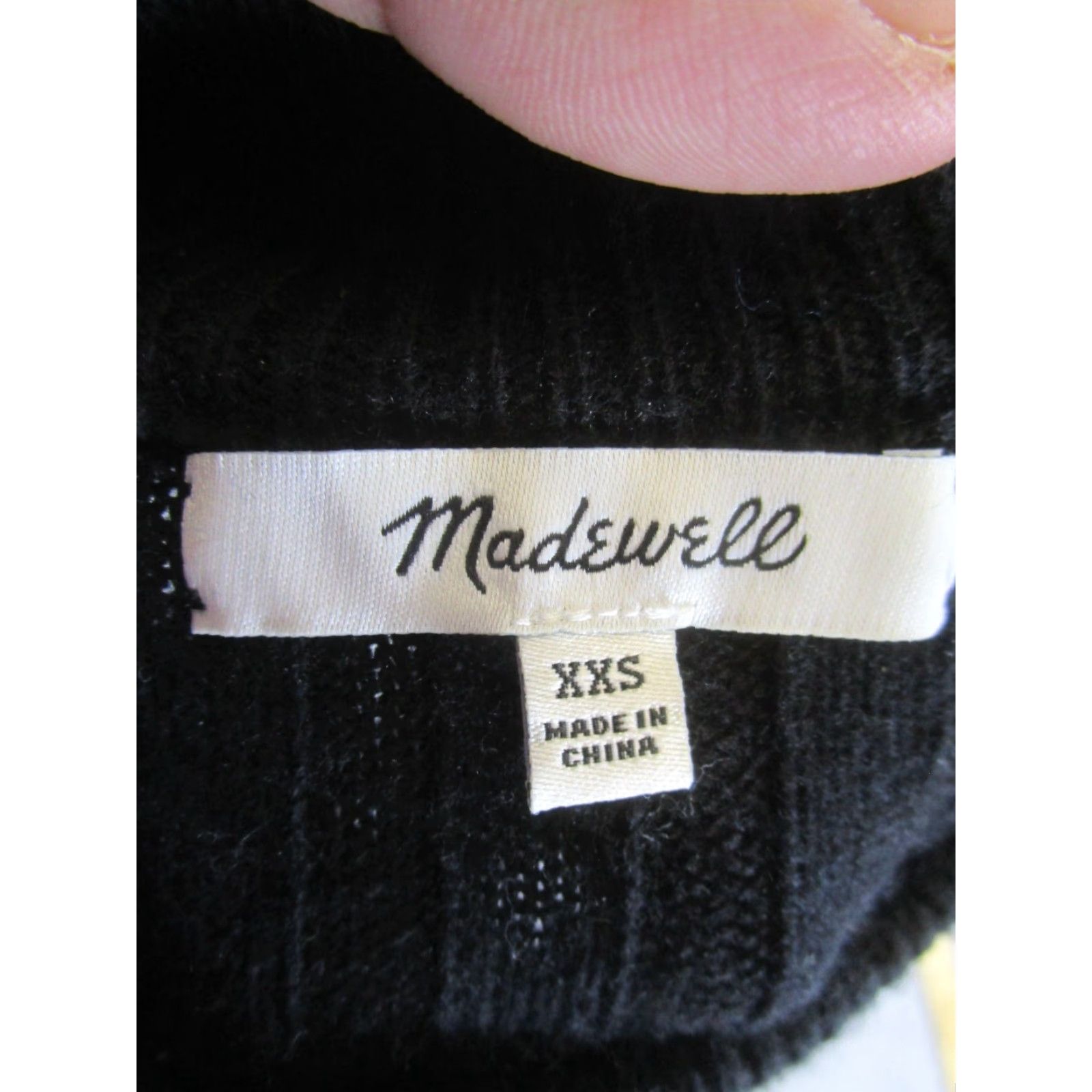 Madewell Madewell Sweater Womens 2XS Ribbed Knit Pullover Black Wool Blend Size XXS / US 00 / IT 34 - 7 Thumbnail