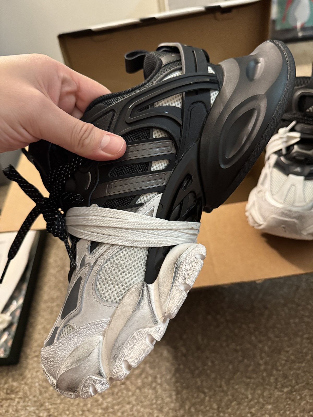 Adidas Adidas XLG Runner Deluxe 'White Black' (Read Description) Size US 9 / EU 42 - 5 Thumbnail