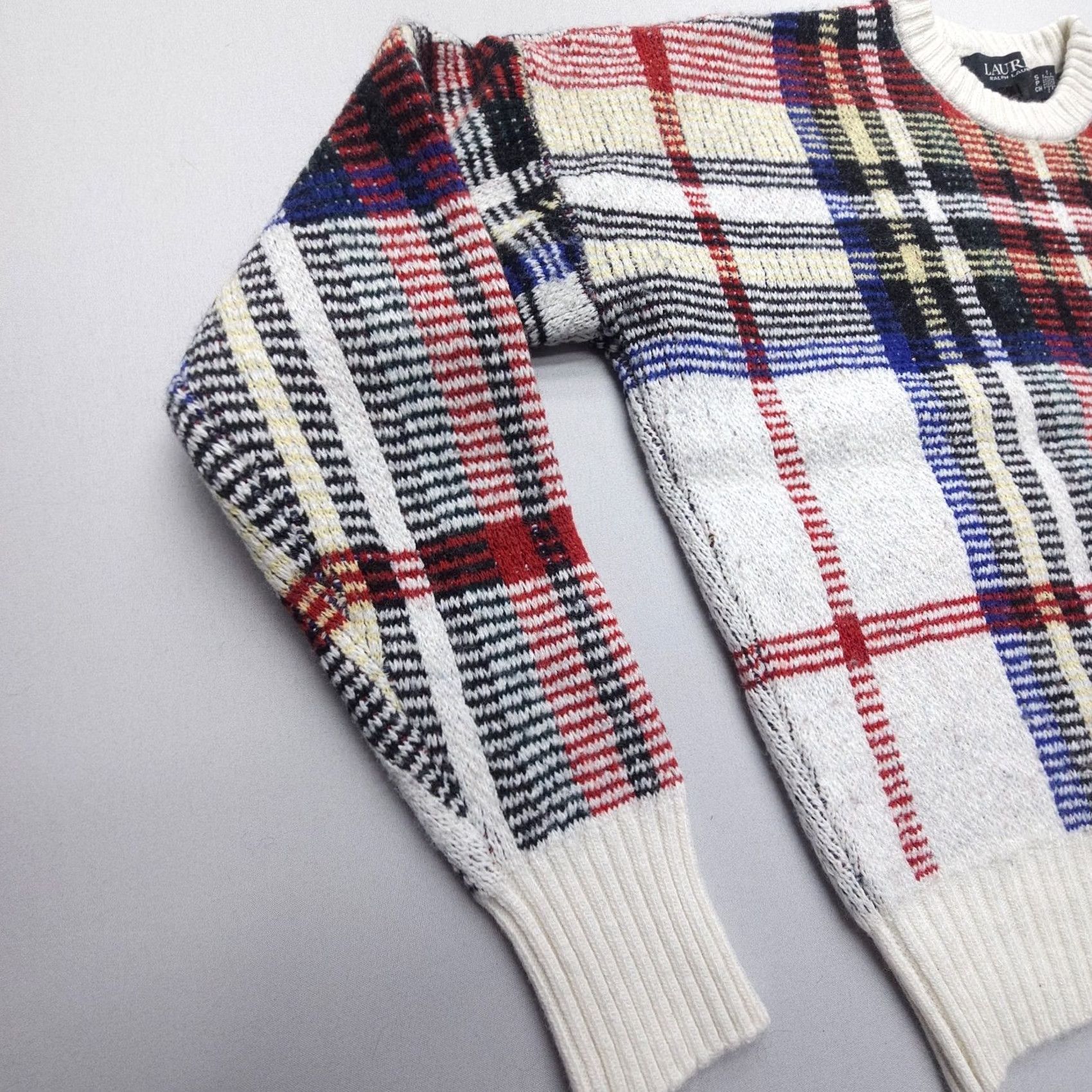 Ralph Lauren Lauren Ralph Lauren Sweater Womens Small Plaid Wool-Blend Crew Neck Pullover Knit Casual Outdoor Travel Multicolor Size S / US 4 / IT 40 - 6 Thumbnail
