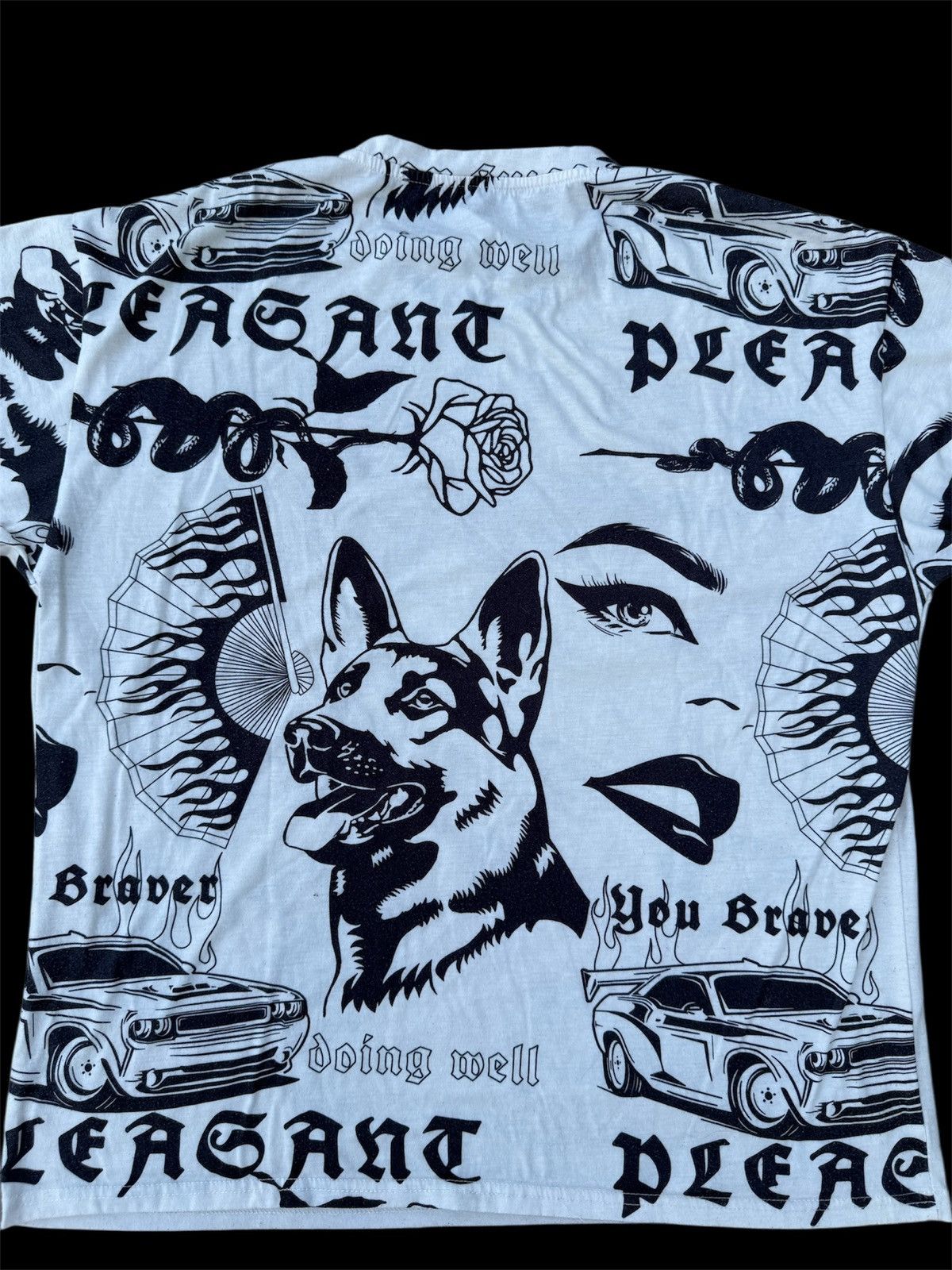 Hysteric Glamour × Japanese Brand JAPAN DESIGN PLEASANT ROSE GERMAN SHEPHERD OVERPRINT RARE Size US L / EU 52-54 / 3 - 6 Thumbnail