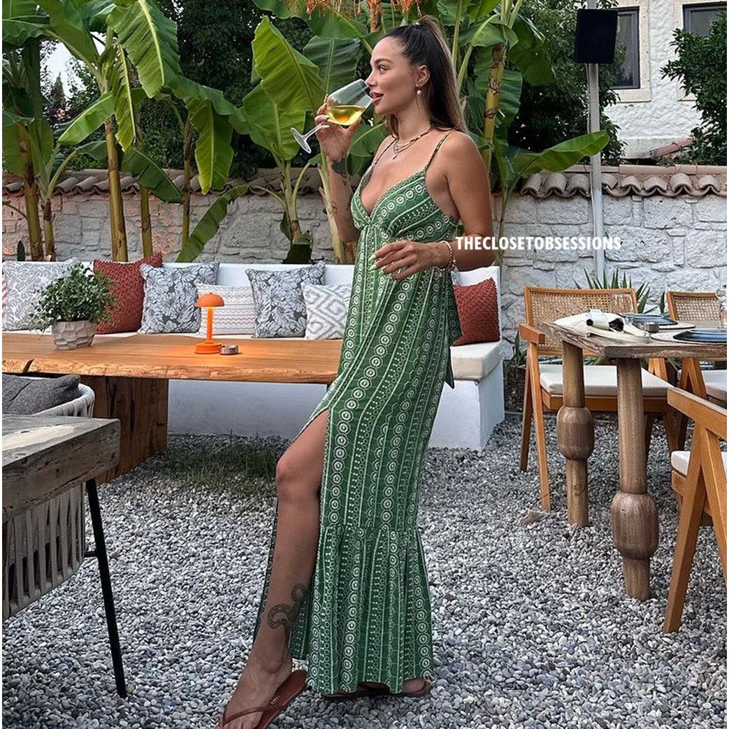 Zara ZARA V-Neck Midi Dress NWT Size L / US 10 / IT 46 - 9 Thumbnail