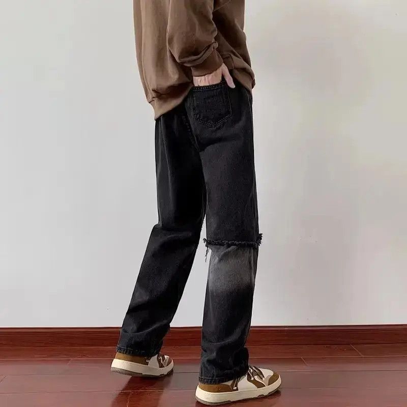 Vintage gradient rendering ripped jeans